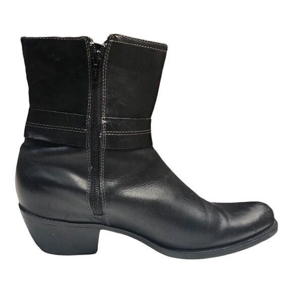 Clarks Artisan Black Leather motorcycle Boots Moto Size 9.5 - Picture 3 of 13